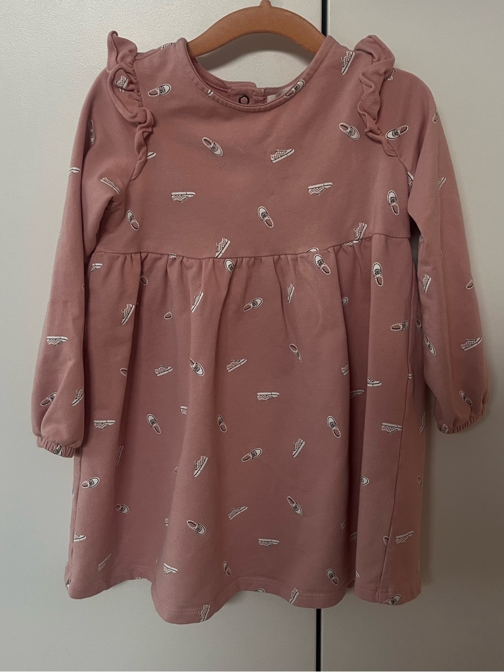 Miles the label Girls' Pink Ruffle Long-Sleeve Dress